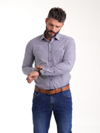 Camisa Masculina Manga Larga | Cuadros Azules