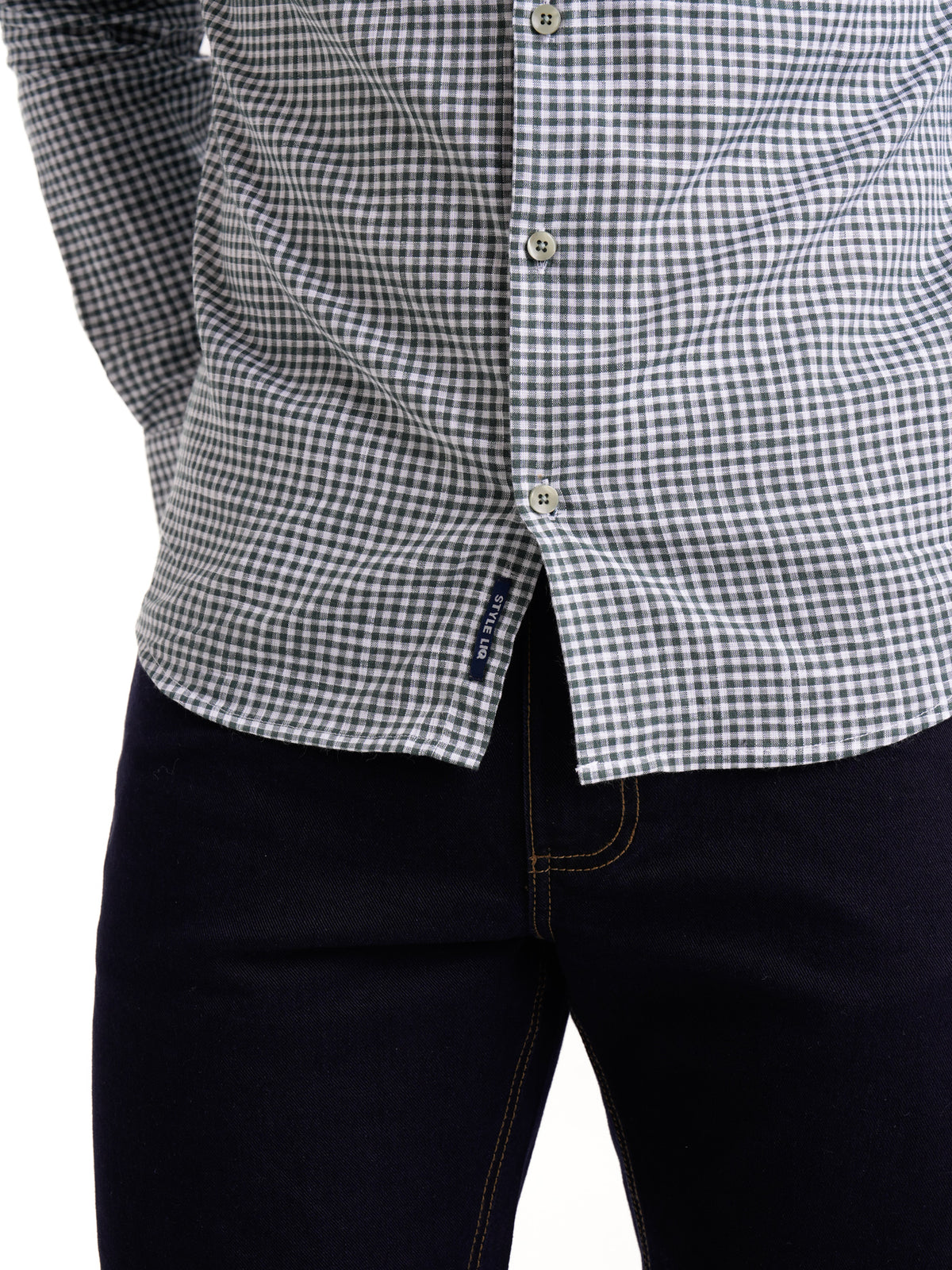 Camisa Masculina Manga Larga | Cuadros Verdes — foto 4