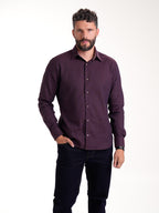 Camisa Masculina Manga Larga | Morado Contraste Cuello — foto 4