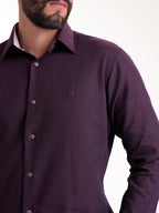 Camisa Masculina Manga Larga | Morado Contraste Cuello — foto 5