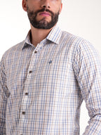 Camisa Masculina Manga Larga | Cuadros Azules Cafés — foto 5