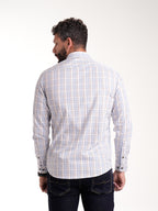 Camisa Masculina Manga Larga | Cuadros Azules Cafés — foto 6