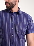 Camisa Masculina Manga Corta | Rayas Azules — foto 4