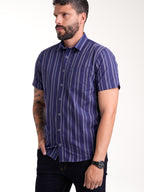 Camisa Masculina Manga Corta | Rayas Azules — foto 5