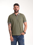 Polo Moda Masculino | Verde Militar con Cremallera — foto 2