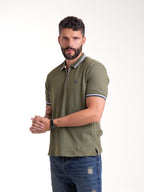Polo Moda Masculino | Verde Militar con Cremallera — foto 3