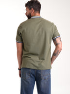 Polo Moda Masculino | Verde Militar con Cremallera — foto 5