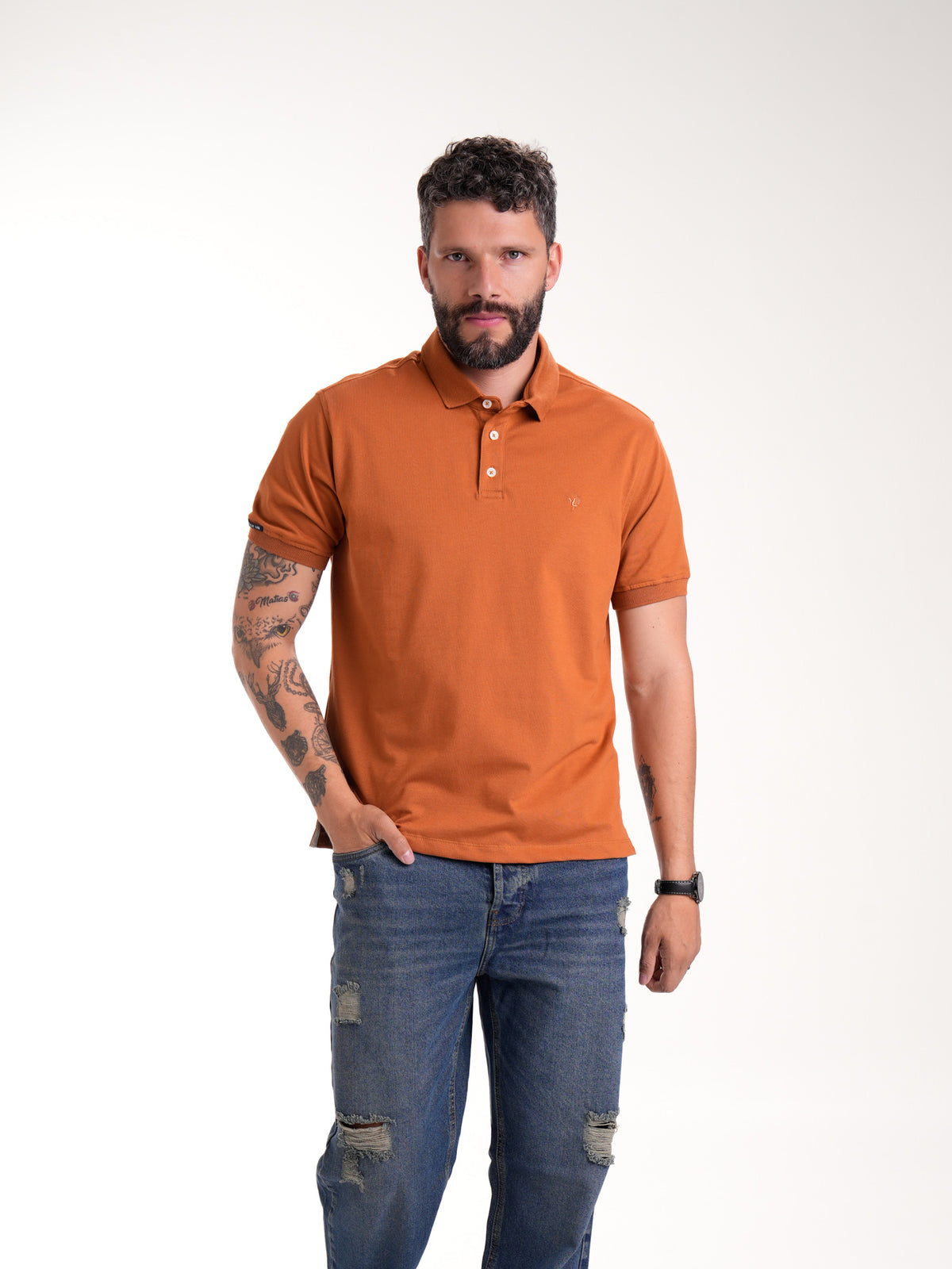 Polo Básico Masculino | Terracota — foto 1