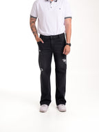 Jean Masculino | Gris con Destroyer Delanteros y Placa Bolsillo Trasero Derecho