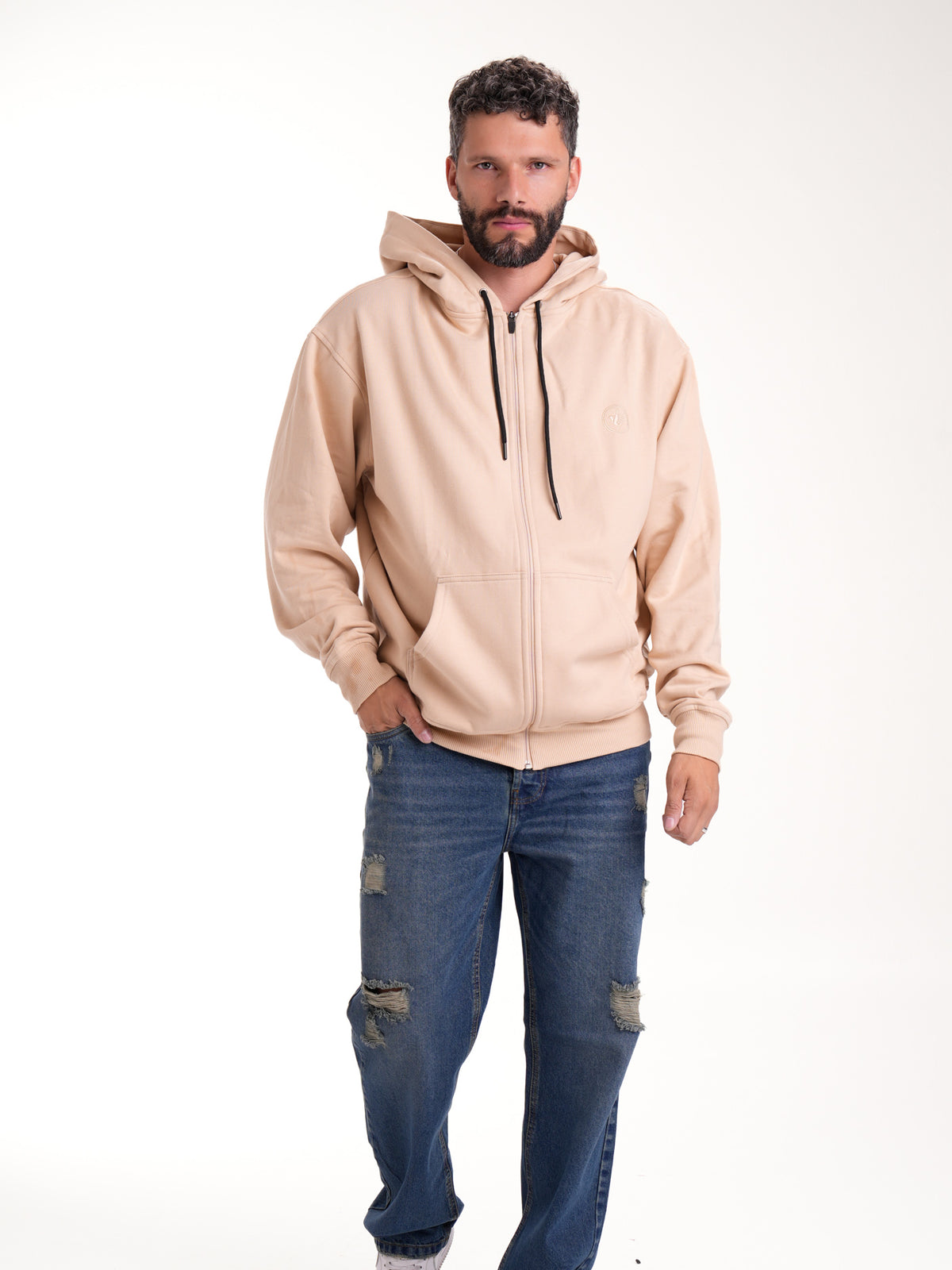 Buso Masculino | con Capota Abierta Arena Cordón Negro