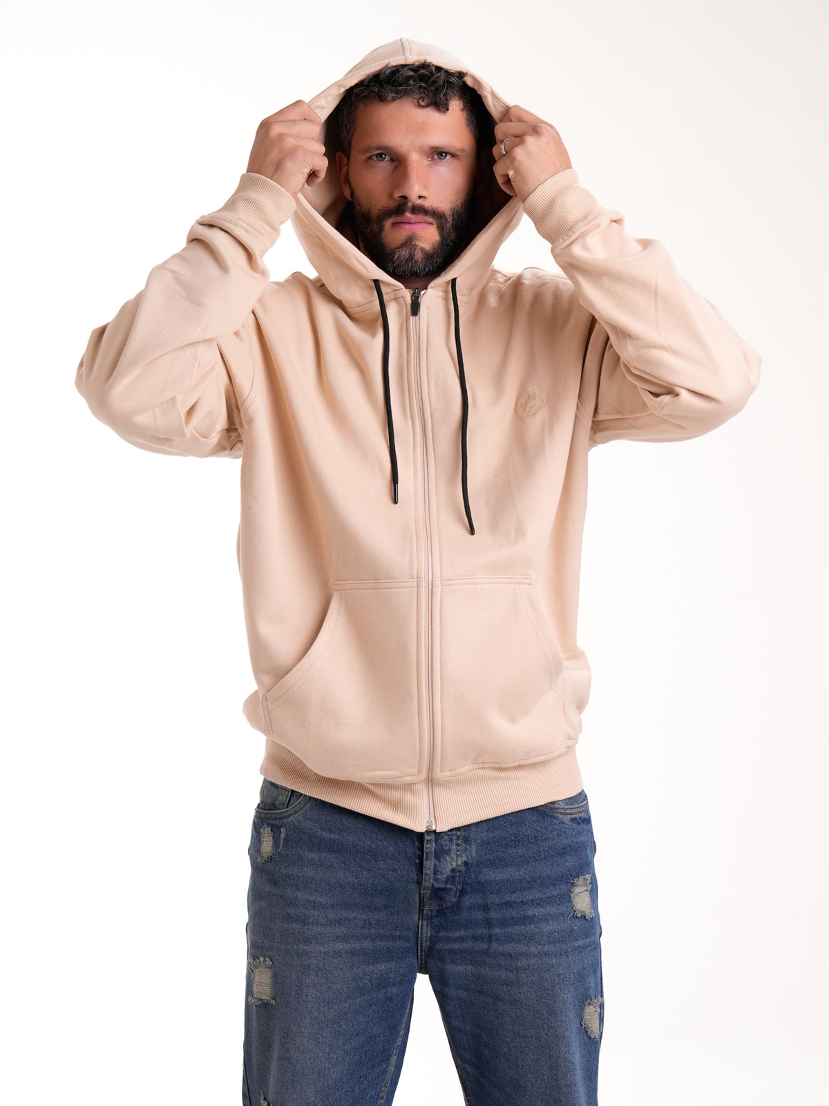 Buso Masculino | con Capota Abierta Arena Cordón Negro