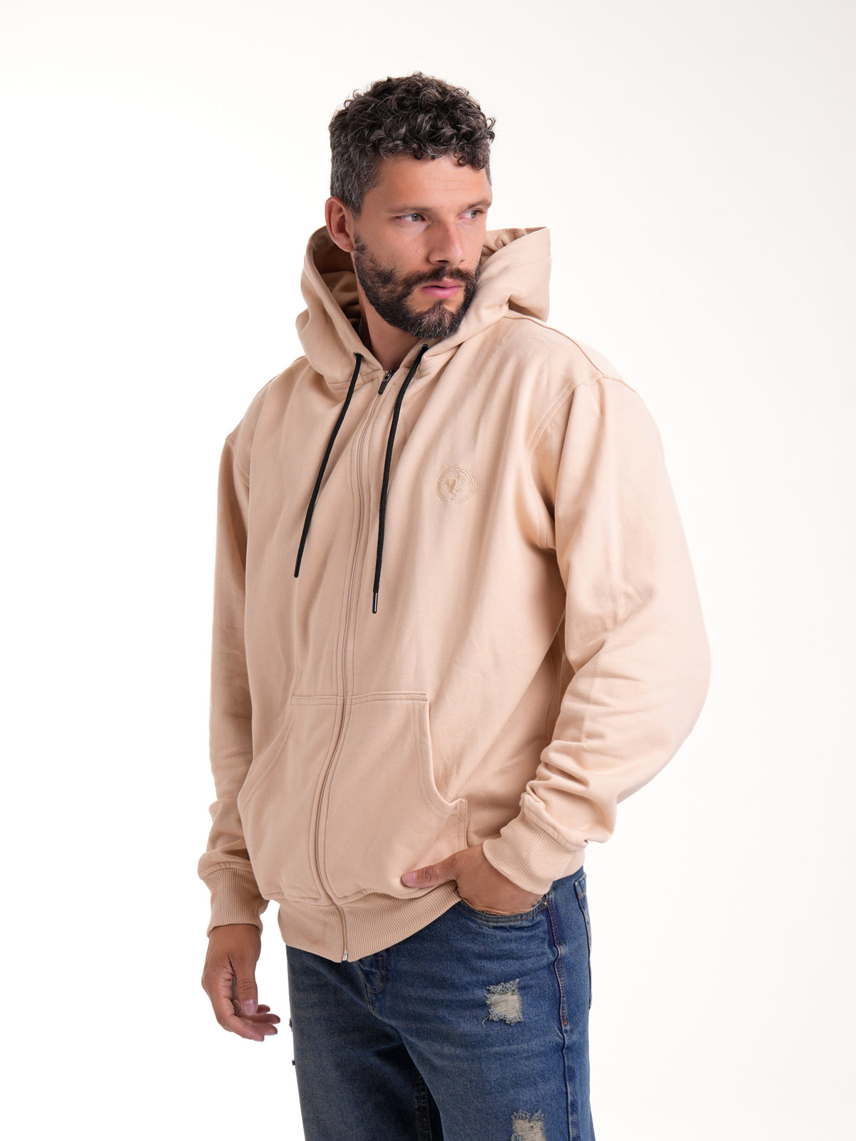 Buso Masculino | con Capota Abierta Arena Cordón Negro