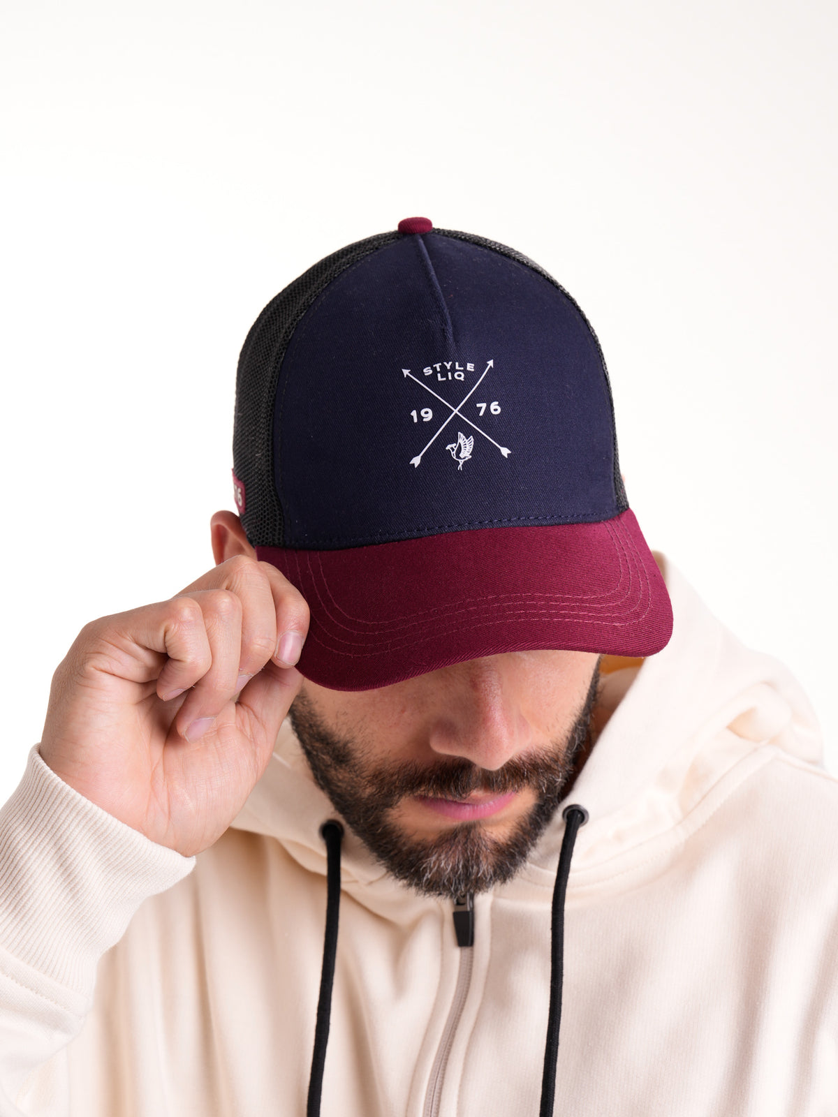 Gorra Unisex | Azul Oscuro Vinotinto Malla