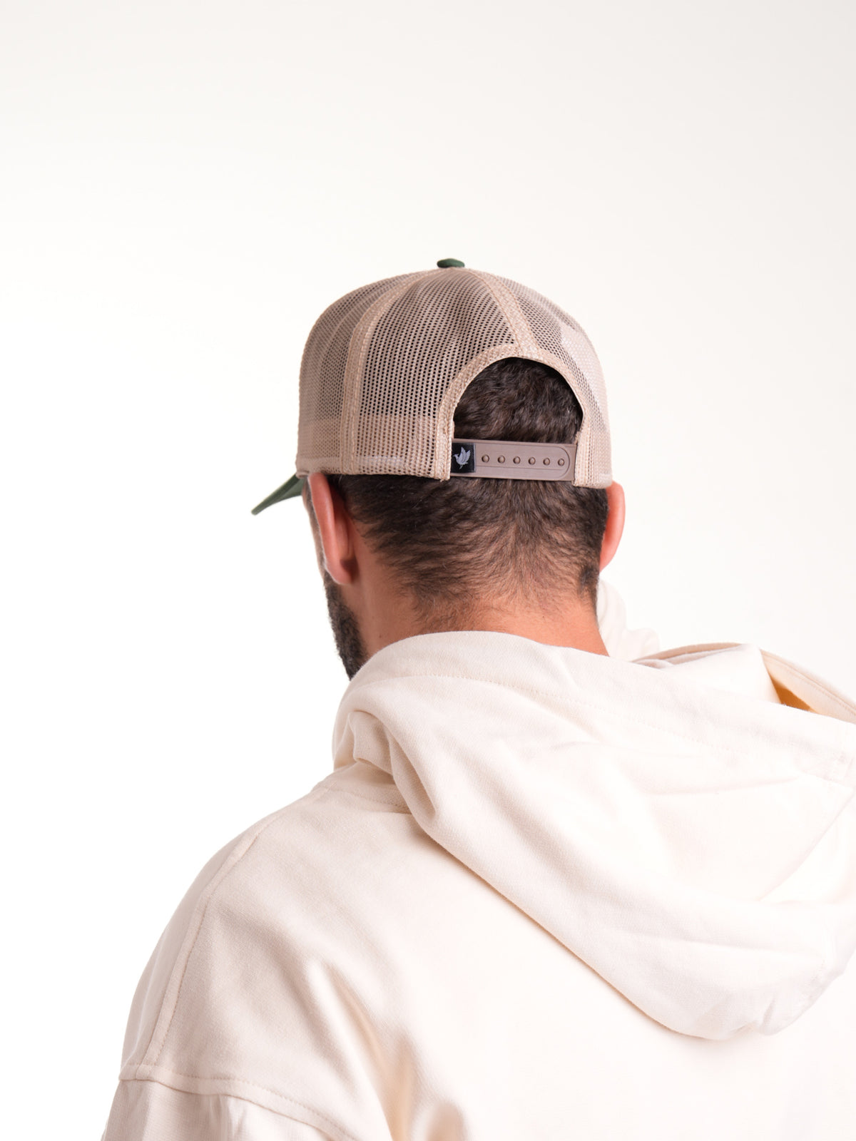 Gorra Unisex | Verde Oliva Beige Logo Café en Malla