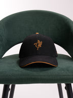 Gorra Unisex | Negra en Tela con Logo en Mostaza — foto 4