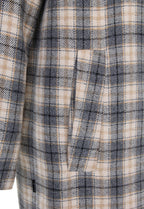 Abrigo para mujer de cuadros color gris