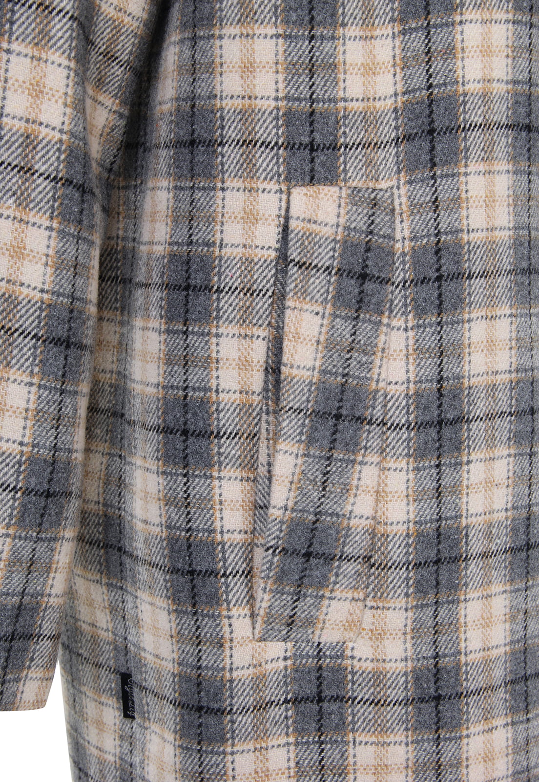 Abrigo para mujer de cuadros color gris