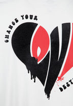 Camiseta para hombre estampado love color blanca
