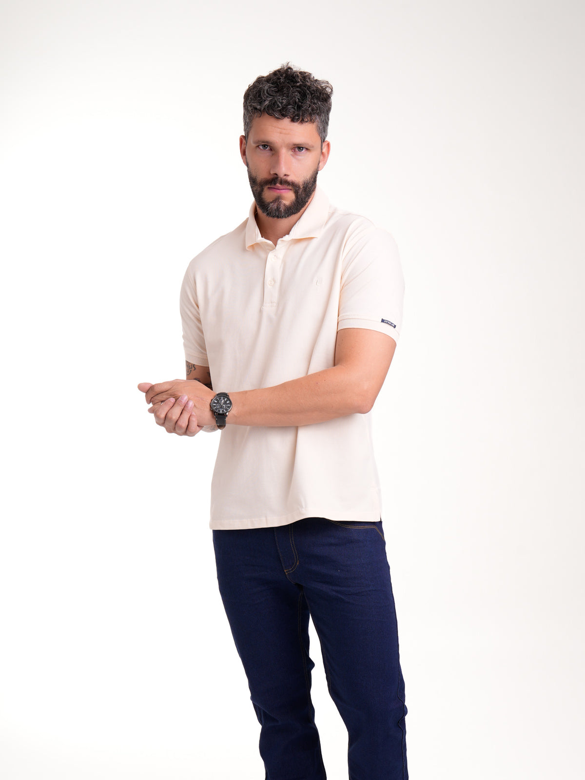 Polo de hombre beige, vista adicional