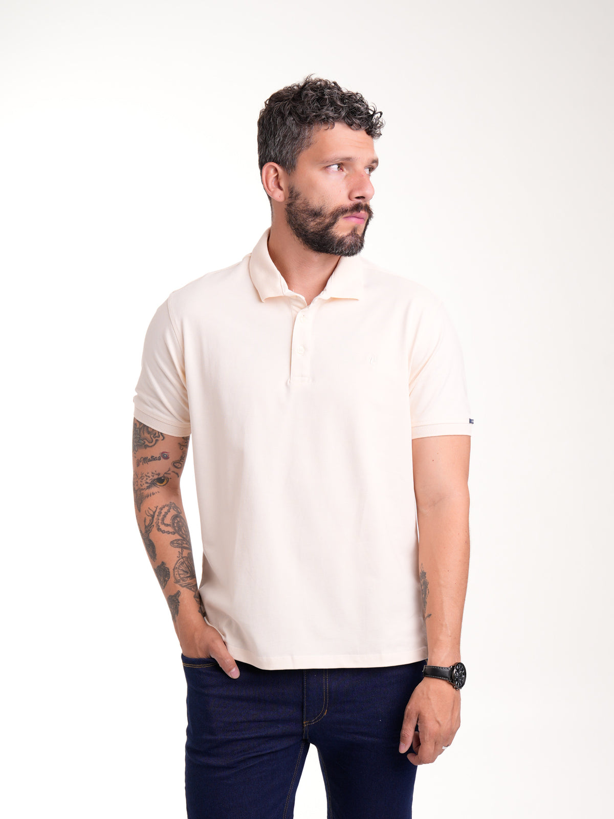 Polo de hombre beige, vista adicional