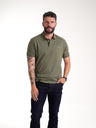 Polo Masculino Manga Corta | Verde Militar con Logo Bordado