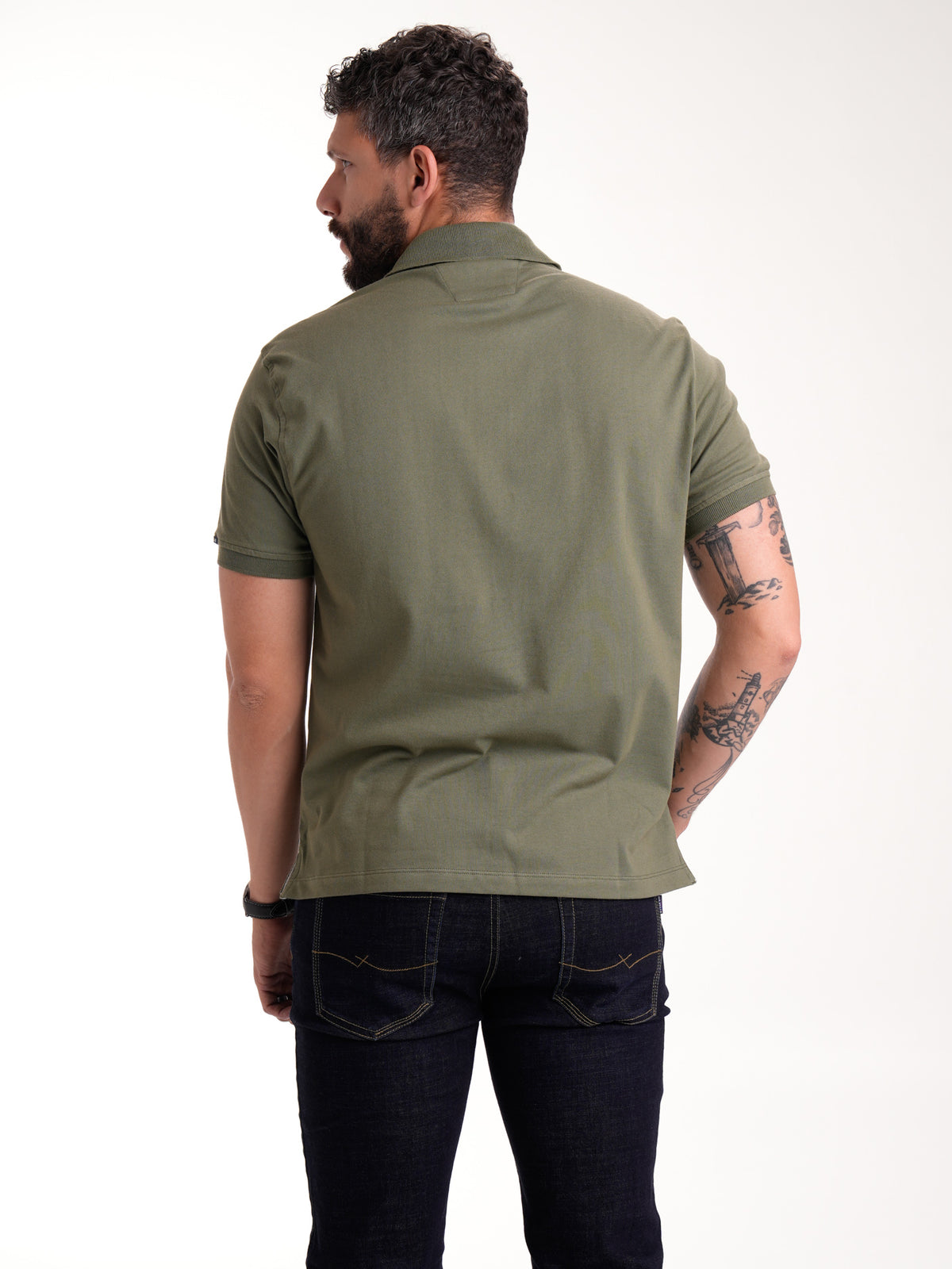 Polo de hombre verde militar, vista adicional