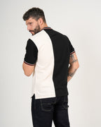 Polo Masculino Manga Corta | Algodón Premium Color Block Negro y Blanco