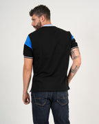 Polo Masculino Manga Corta | Algodón Premium Color Block Azul Royal y Negro