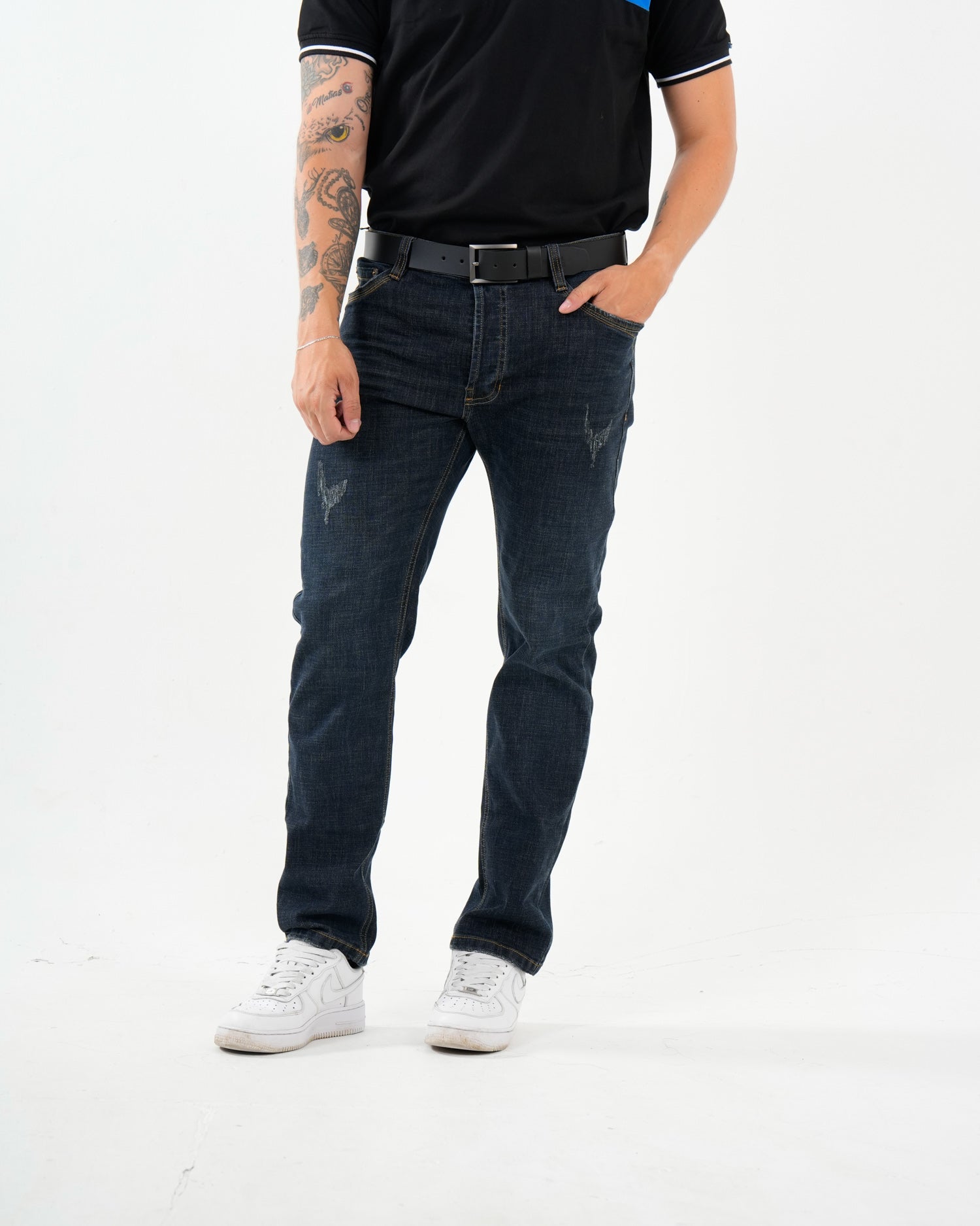 Jean Masculino Straight Fit | Denim Premium Azul Oscuro