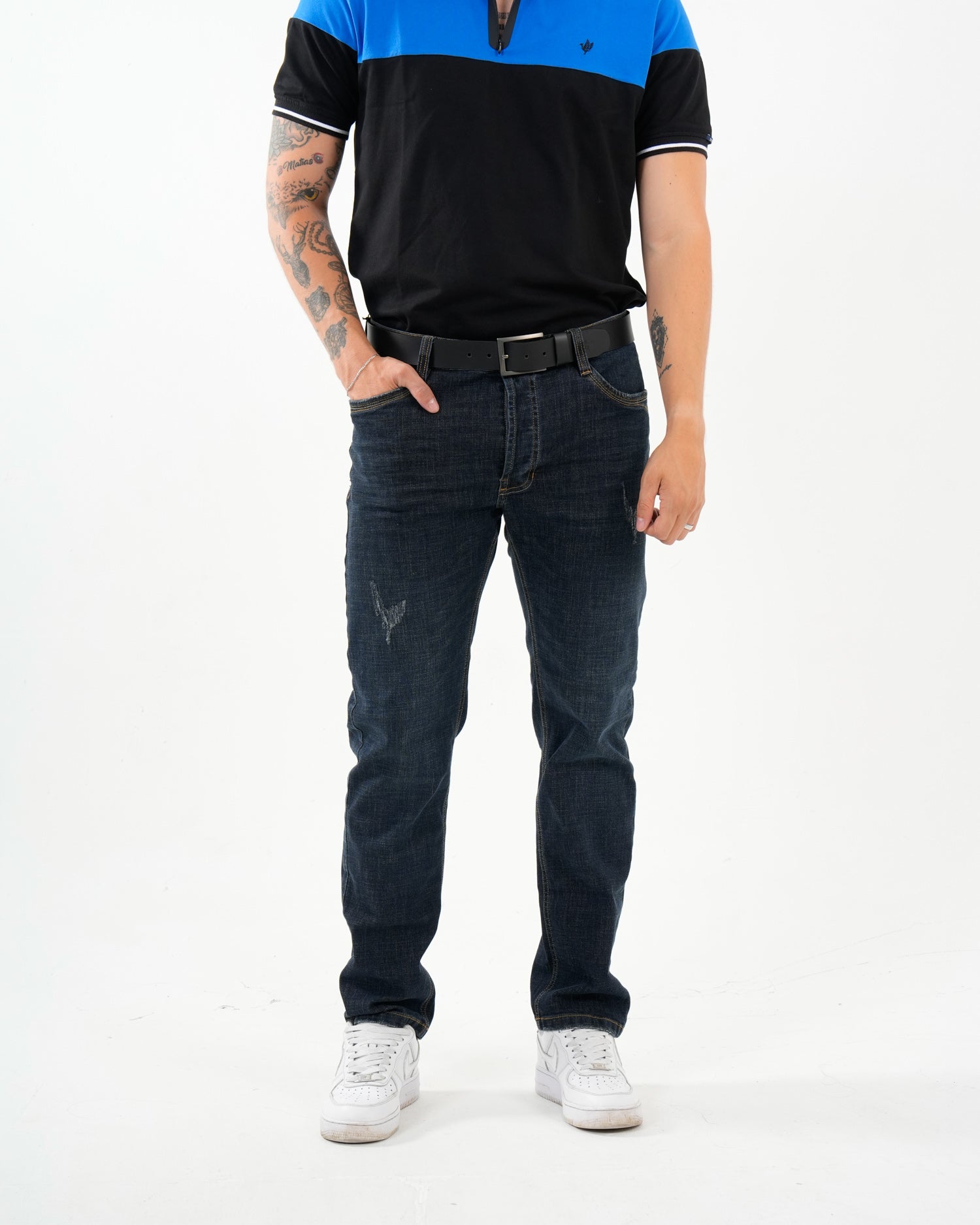 Jean Masculino Straight Fit | Denim Premium Azul Oscuro
