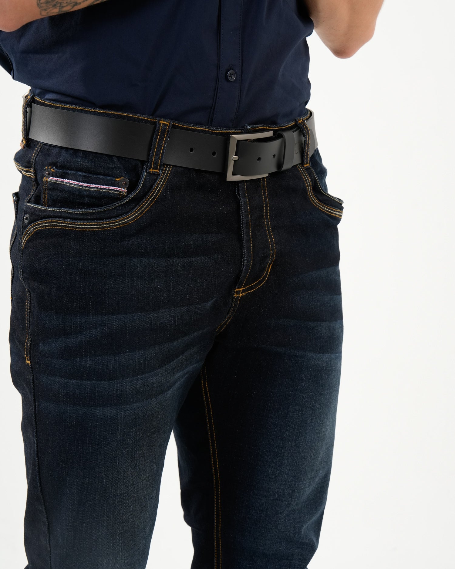 Jean Masculino Straight Fit | Denim Premium Azul Oscuro Clásico