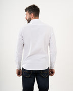 Camisa Masculina Manga Larga | Algodón Premium Blanca Clásica
