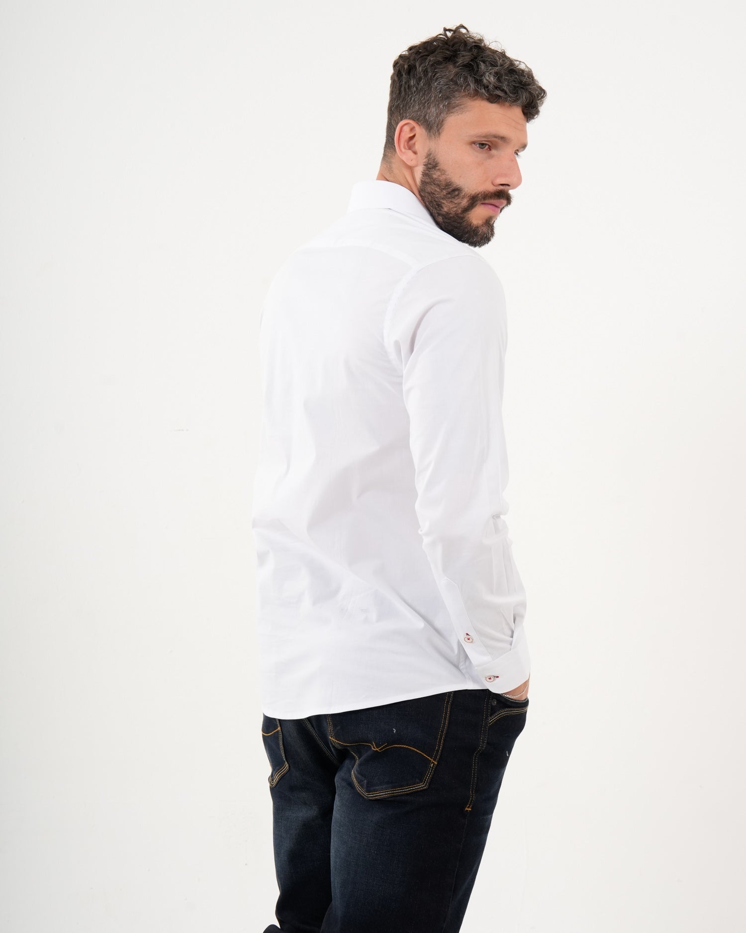 Camisa Masculina Manga Larga | Algodón Premium Blanca Clásica
