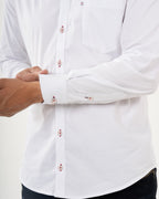 Camisa Masculina Manga Larga | Algodón Premium Blanca Clásica