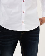Camisa Masculina Manga Larga | Algodón Premium Blanca Clásica