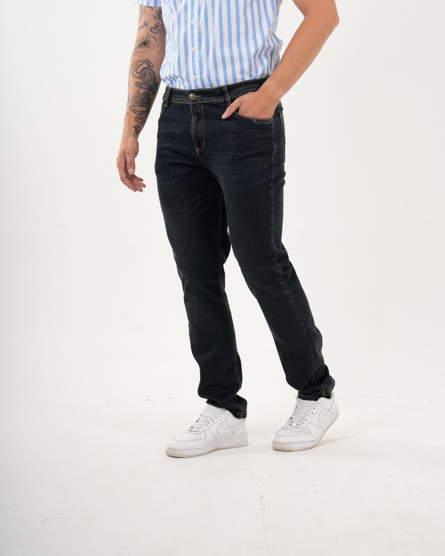 Jean Masculino Straight Fit | Denim Premium Azul Oscuro Clásico