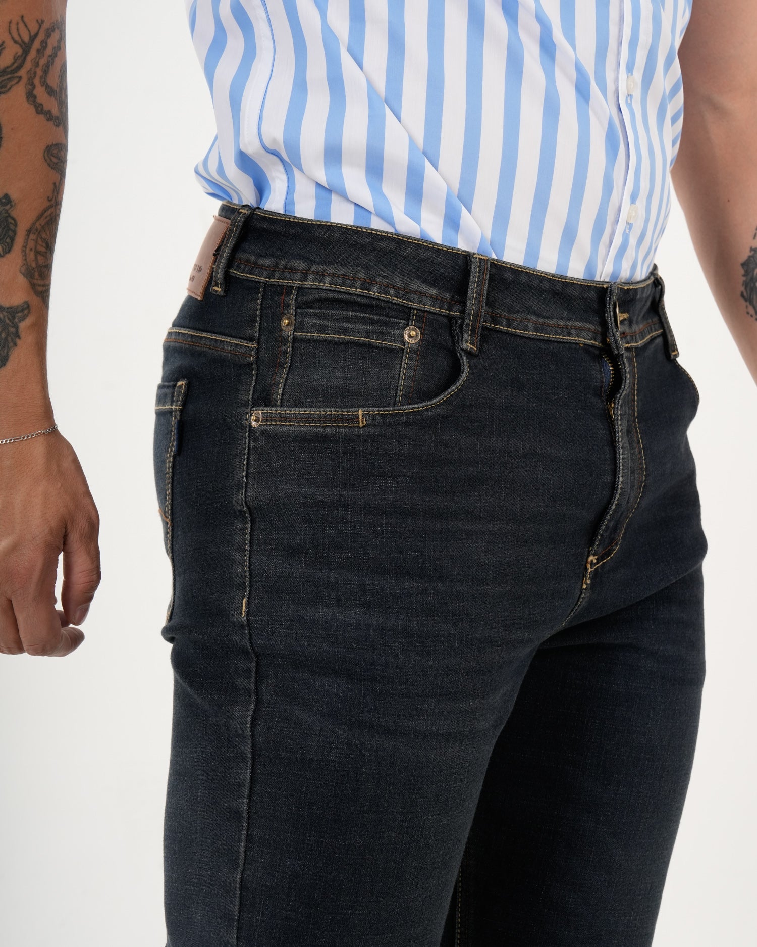 Jean Masculino Straight Fit | Denim Premium Azul Oscuro Clásico