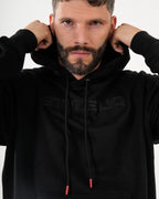 Sudadera Masculina Hoodie | Algodón Premium Negro con Logo Bordado
