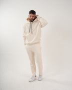 Sudadera Masculina | Algodón Premium Crema con Capucha