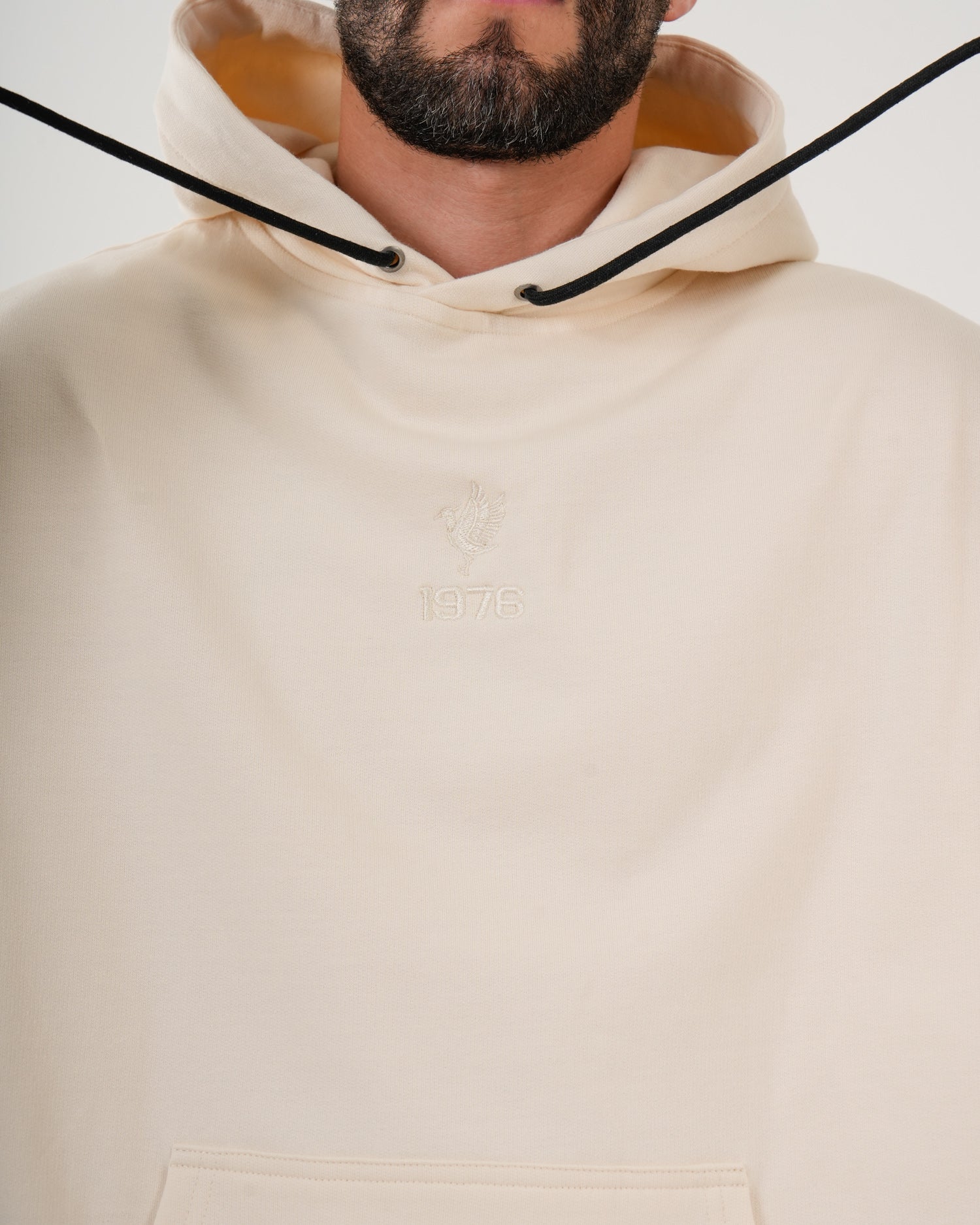 Sudadera Masculina | Algodón Premium Crema con Capucha