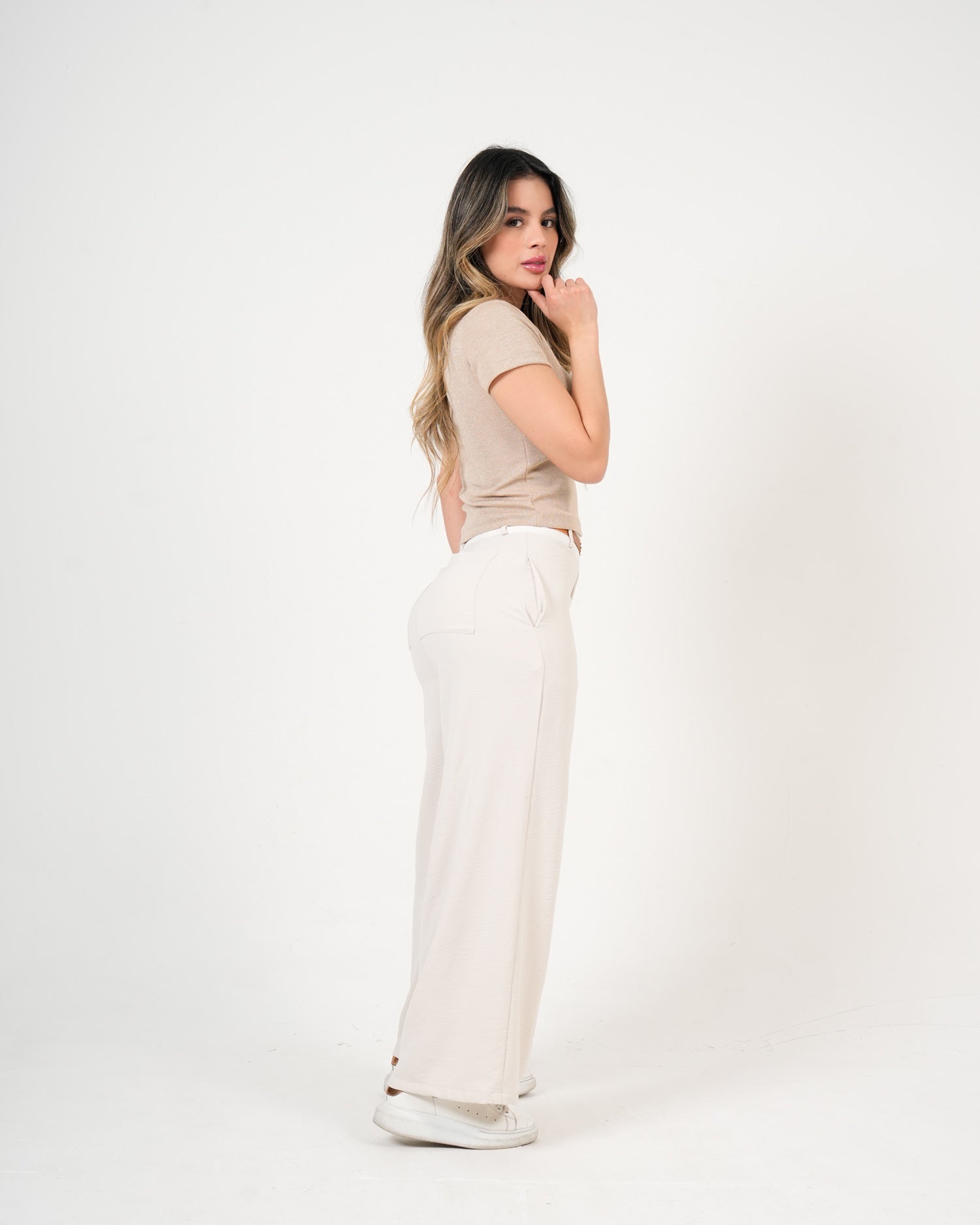 Blusa Ribbed Beige | Tejido Premium Acanalado