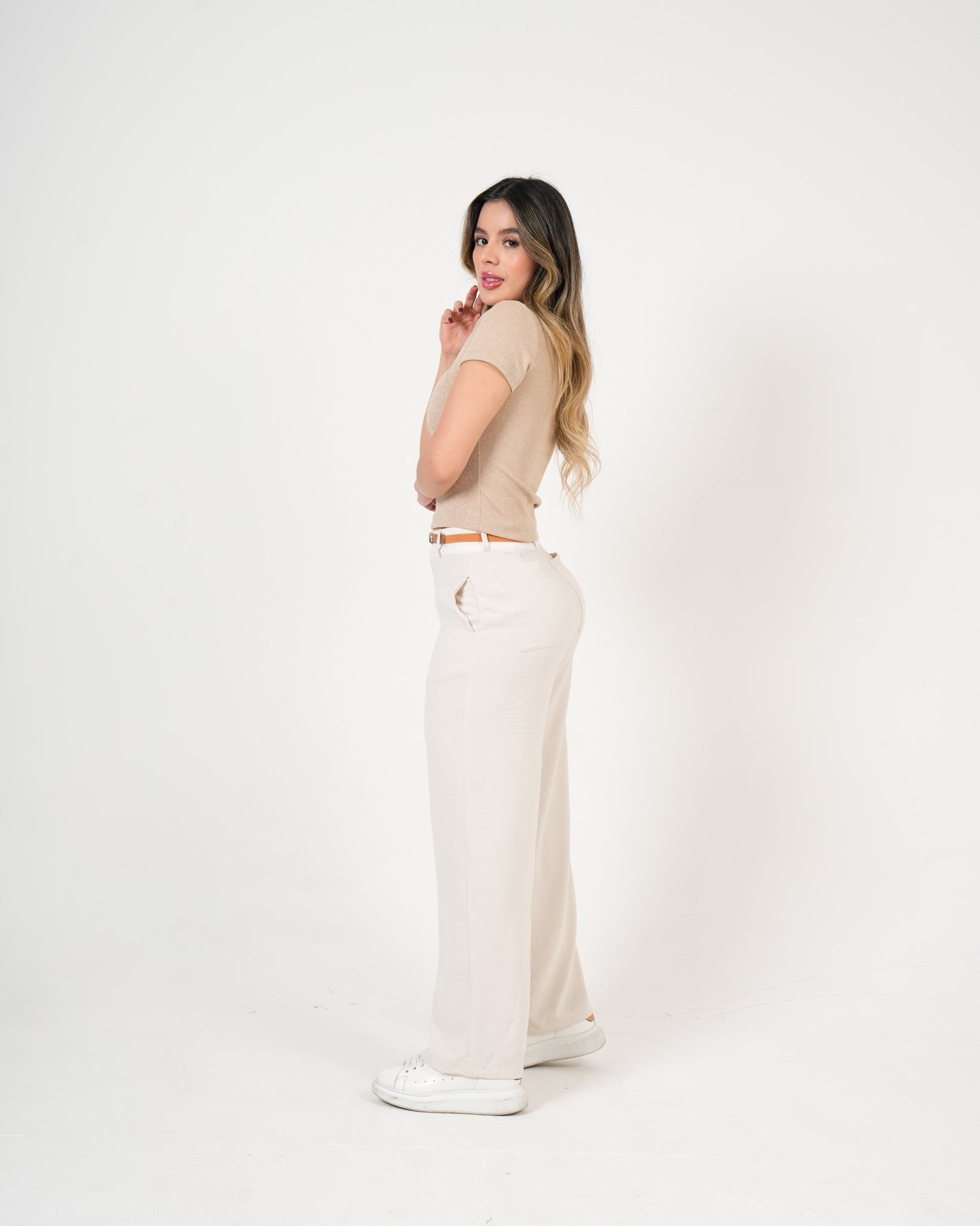 Blusa Ribbed Beige | Tejido Premium Acanalado