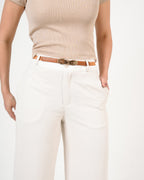 Pantalón Wide Leg Crema | Diseño Premium Tiro Alto