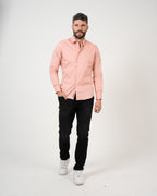 Camisa Rosa Salmón Manga Larga | Algodón Premium Clásico