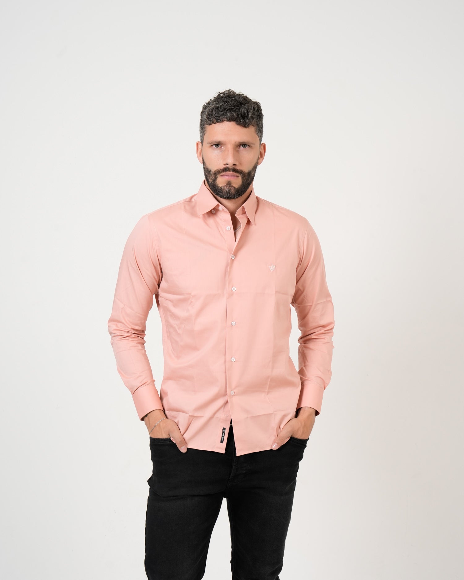 Camisa Rosa Salmón Manga Larga | Algodón Premium Clásico