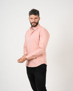 Camisa Rosa Salmón Manga Larga | Algodón Premium Clásico