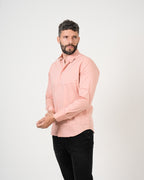 Camisa Rosa Salmón Manga Larga | Algodón Premium Clásico