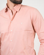 Camisa Rosa Salmón Manga Larga | Algodón Premium Clásico