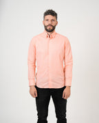 Camisa Coral Cuadriculada Manga Larga | Algodón Premium
