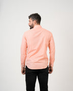 Camisa Coral Cuadriculada Manga Larga | Algodón Premium